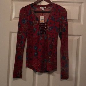 Red long sleeve blouse
